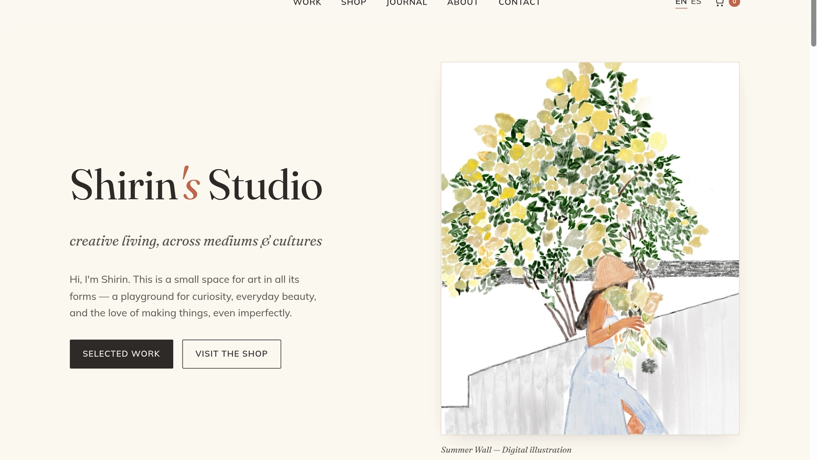 Artist Portfolio & Print Shop view 1