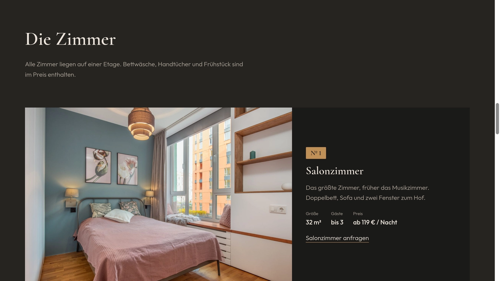 Boutique Guesthouse Website view 1