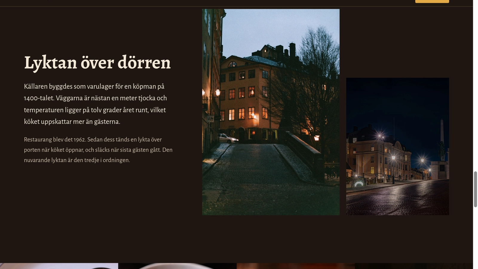 Cellar Restaurant Website view 4