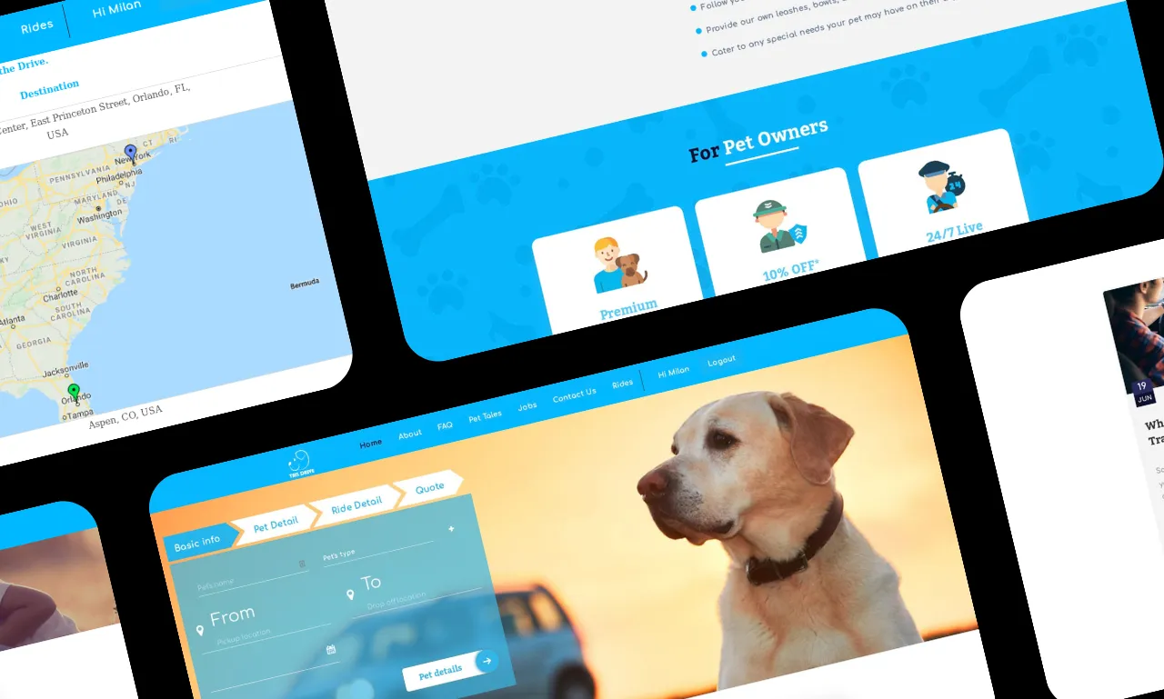 Pet Transportation Website with 24/7 Live Tracking