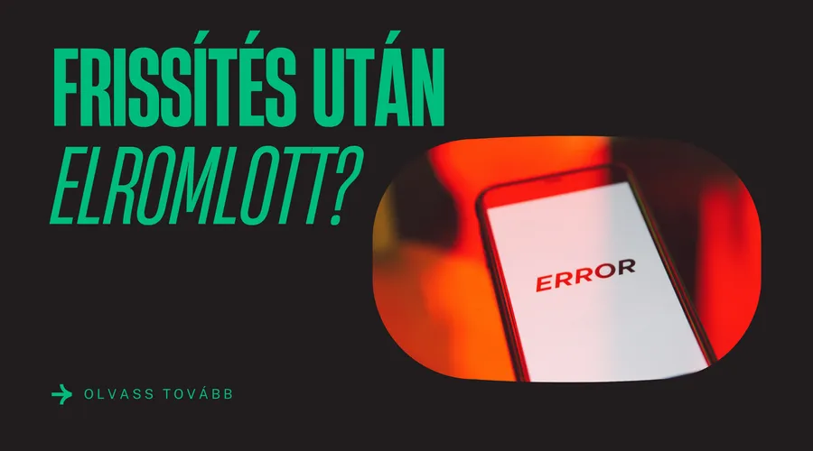 WordPress frissítés után megjelenő hiba a számítógép képernyőjén